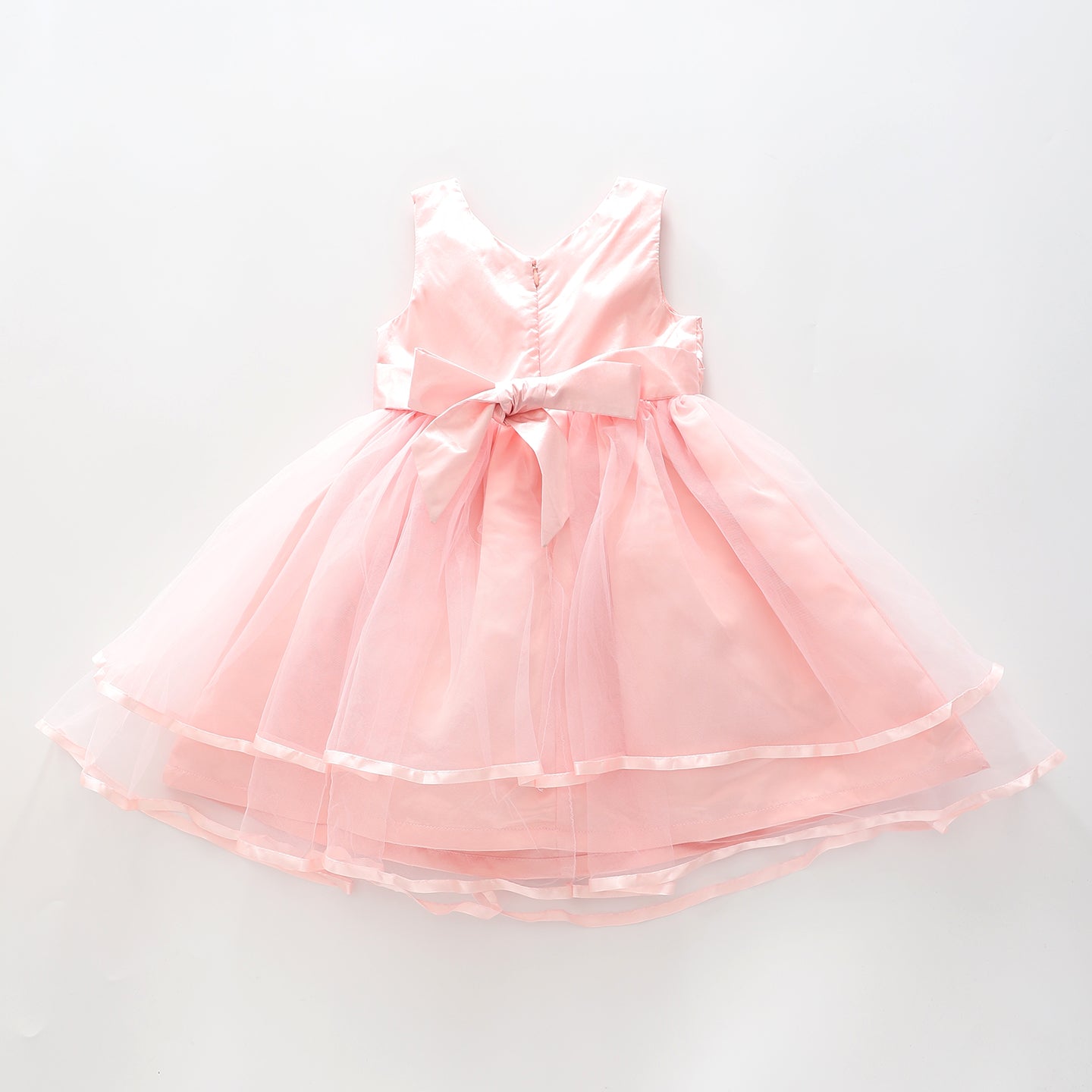Girls Pink Textured Party Dress