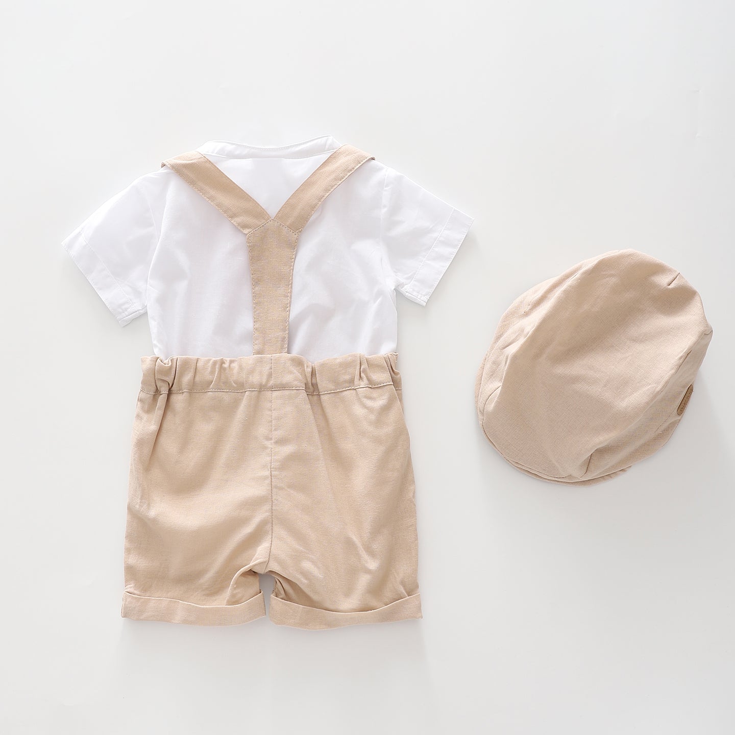 Boy's Oatmeal And White Occasion Set