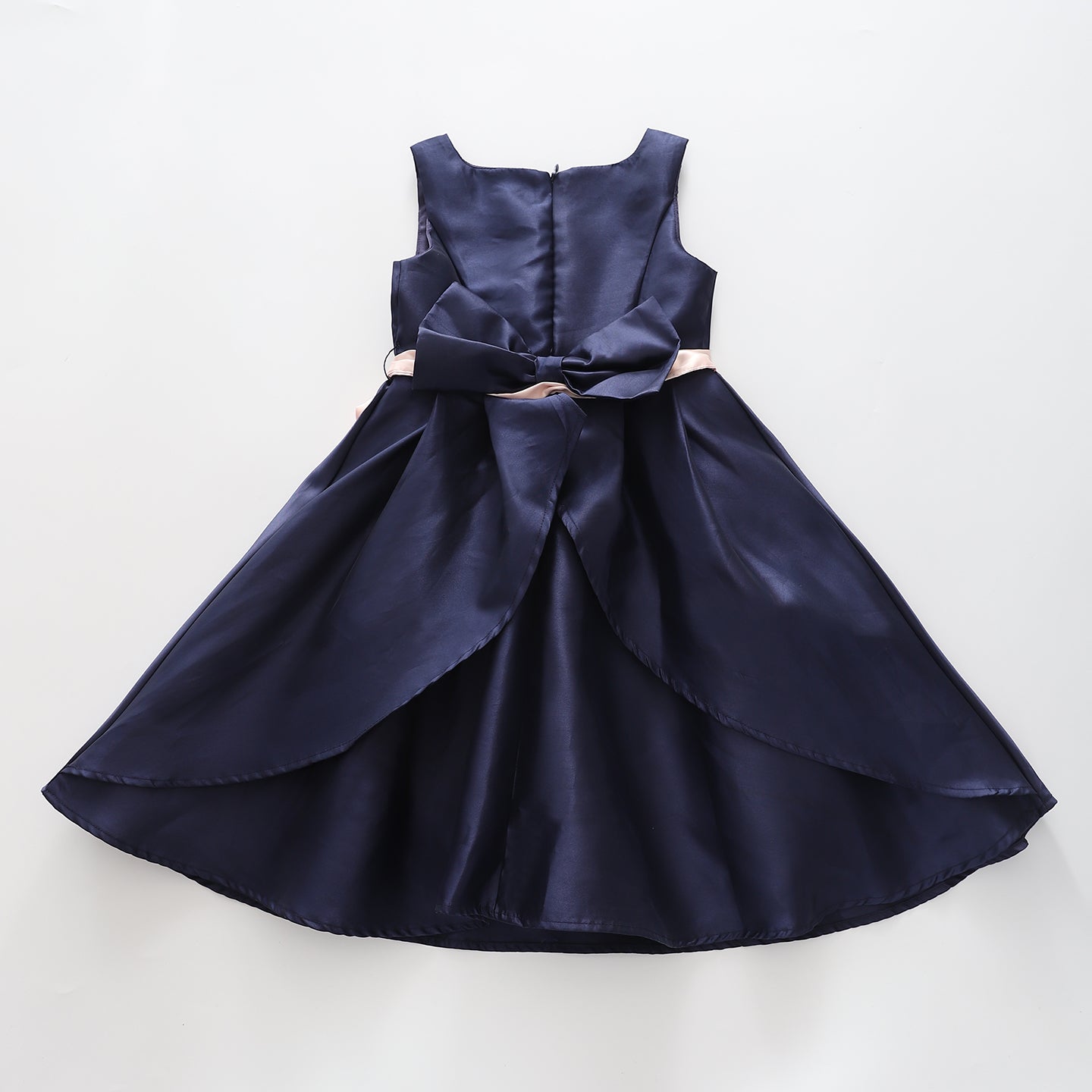 Girl's Navy Blue and Pink Rose Party Dress