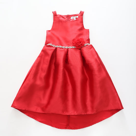 Girl's Diamante Red Party Dress