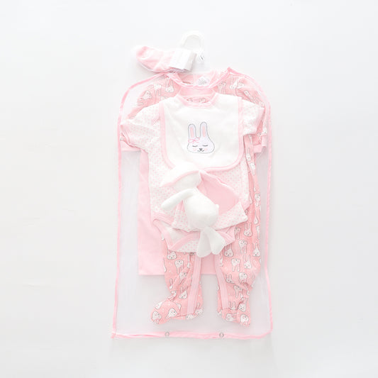 7pc cotton interlock baby gift set Cute bunny print