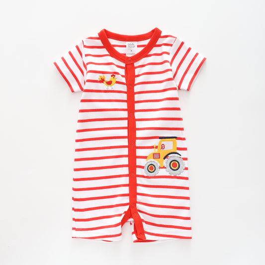 Baby Boys On The Farm Tractor Romper