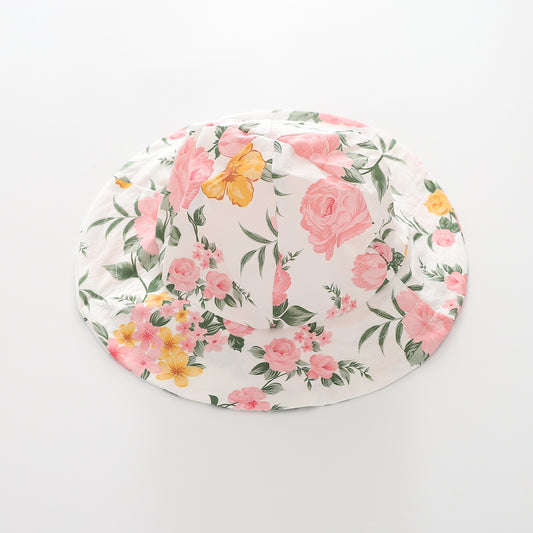 Baby Girls Vintage Floral Print Sun Hat