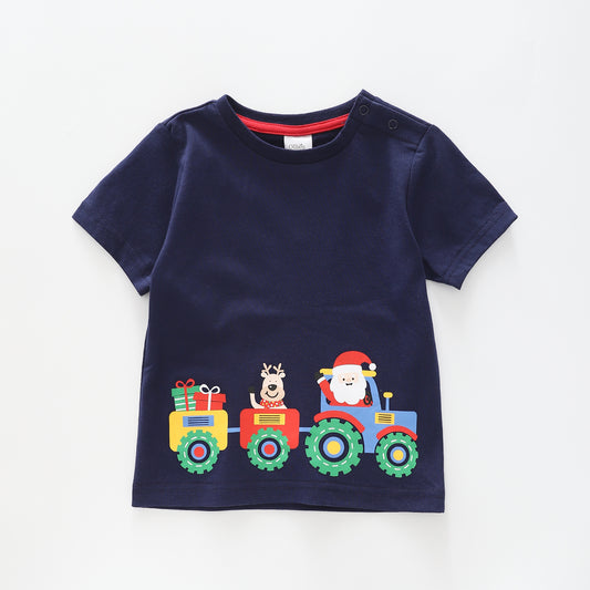 Baby Boys' Santa Tractor Tee