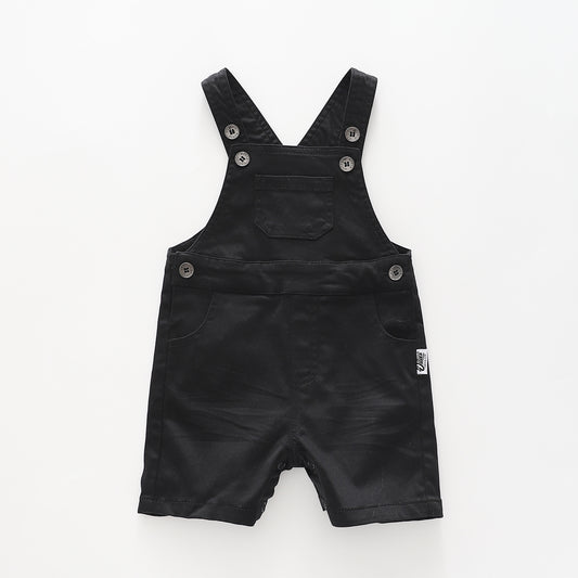 Infant and Toddler Boys Black Overalls