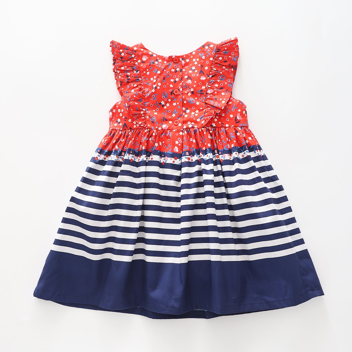 Girl's Red and Navy Blue Dress