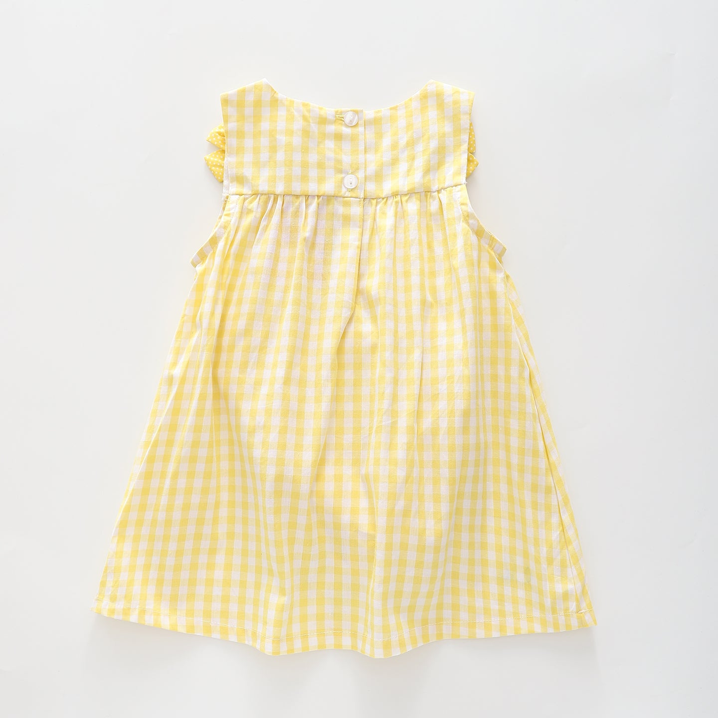 Girl's Yellow Gingham Bumblebee Dress