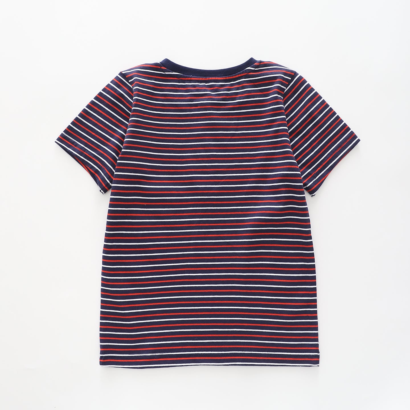 Boy's Navy, Red And White Striped Henley T-shirt
