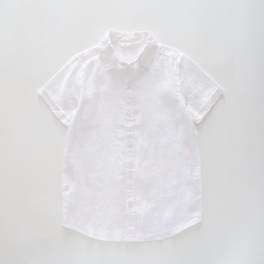 Boy's White Linen Shirt
