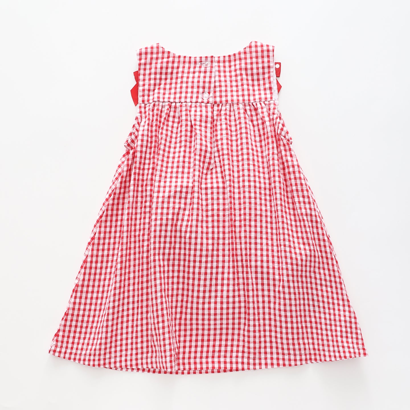 Girl's Red and White Strawberry Gingham Dress