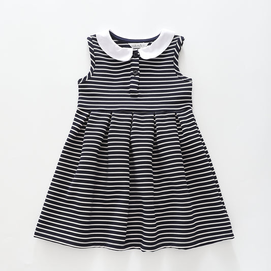 Girl's Nautical Navy Striped Party Dress
