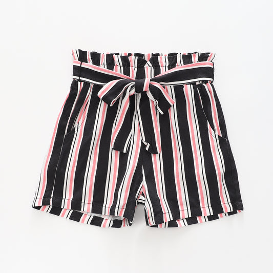 Girl's Blue and Pink Striped Shorts