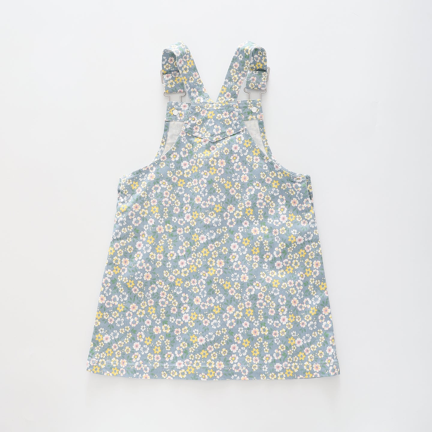 Girl's Blue Floral Pinafore Dress