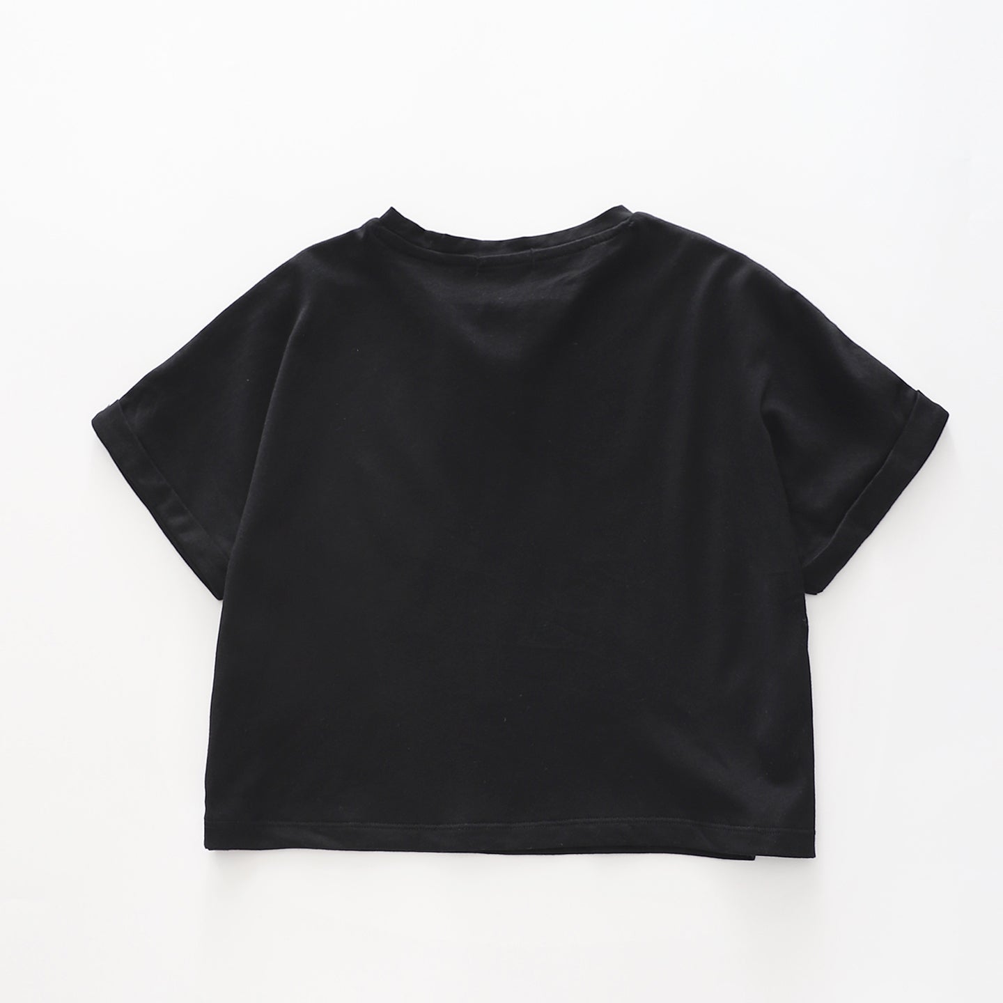 Girl's Cropped Black 'KIND + BRAVE' Glitter T-Shirt