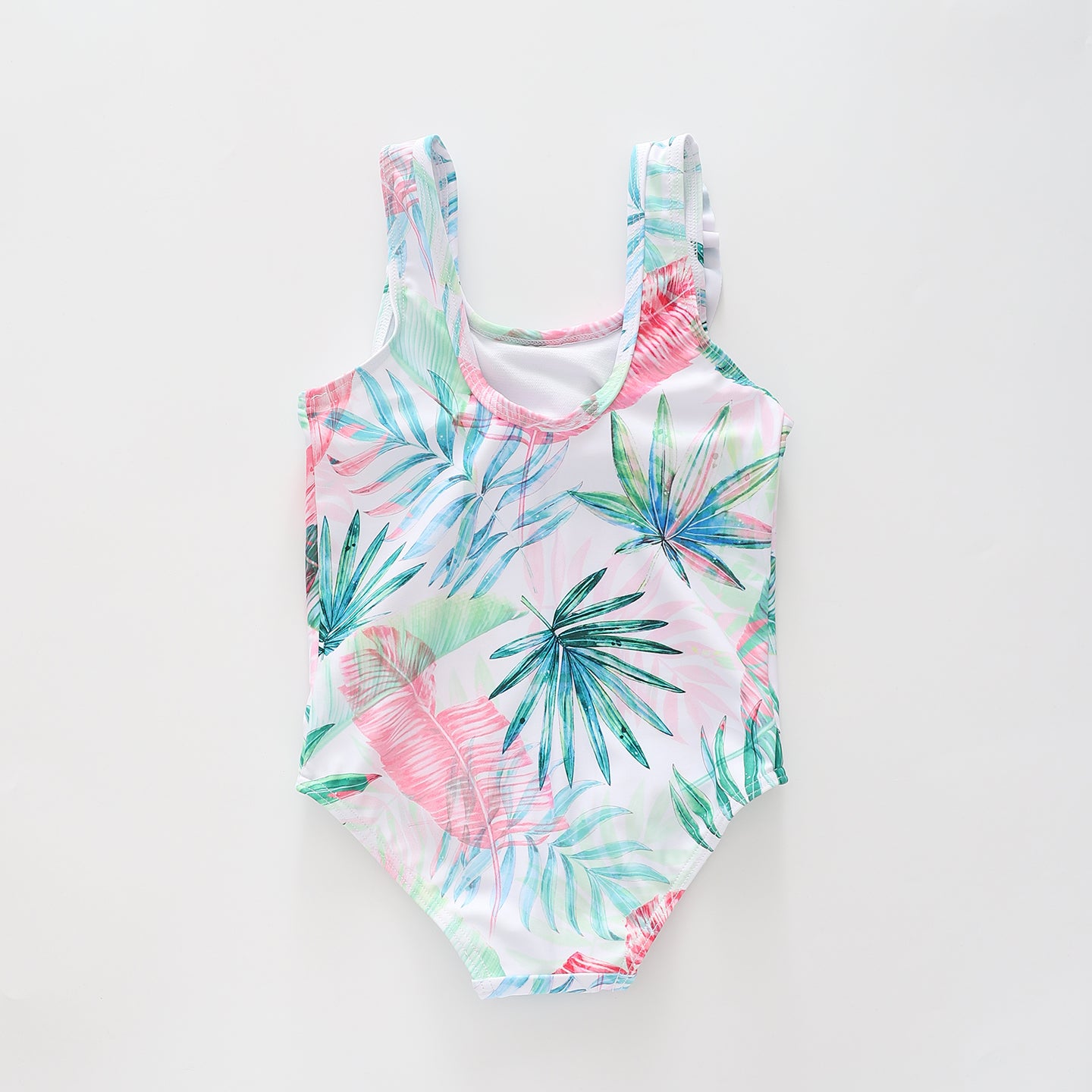 Girl's Tropical Print One Piece Swimsuit