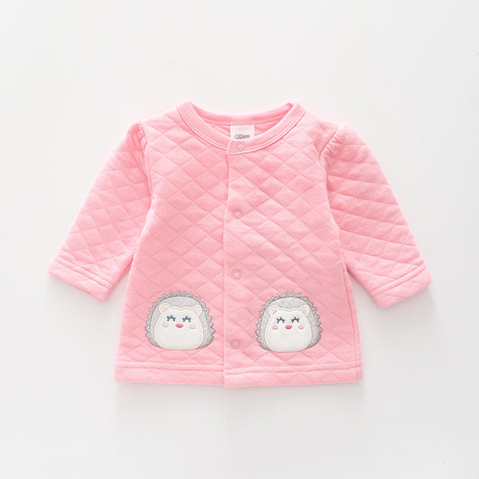 Pink Quilted Look, Baby Girl Cardigan
