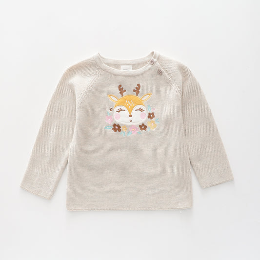 Vintage Deer, Baby Girls Knit