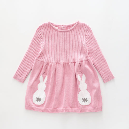 Cotton-tail, Baby Girl Pink Knit Dress