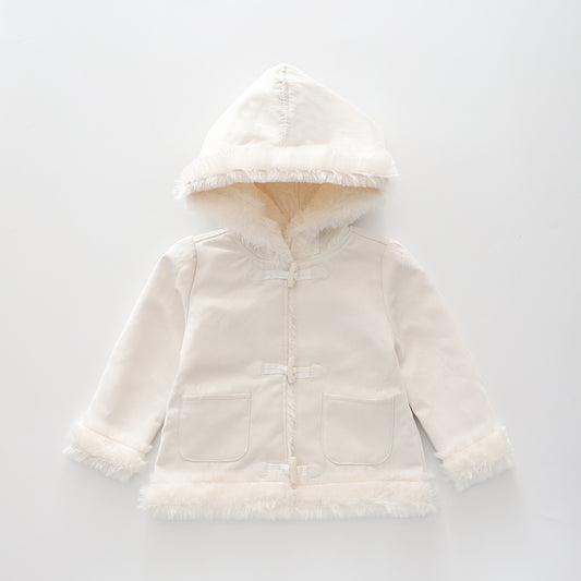 Faux Fur and Suede, Baby Girls Coat