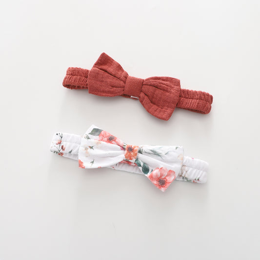 Winter Floral, Baby Girl Headbands 2 Pack