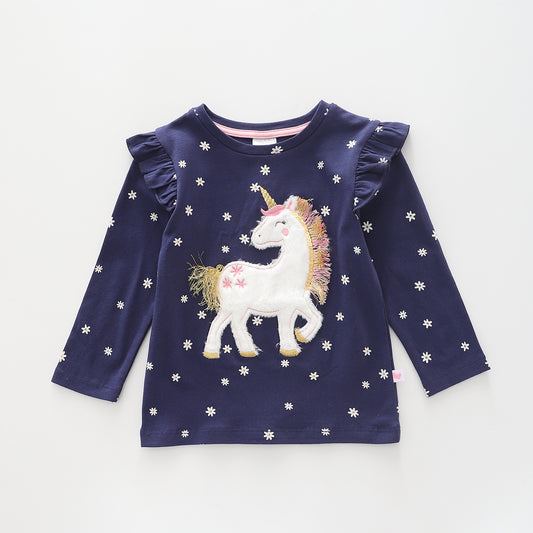 Magical Unicorn, Infant Girl LS Top