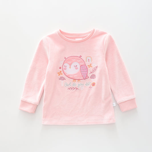 Pink Owl, Infant Girls Winter Top