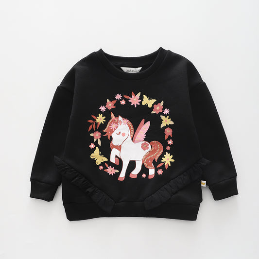 Unicorn Print, Junior Girl Sweatshirt