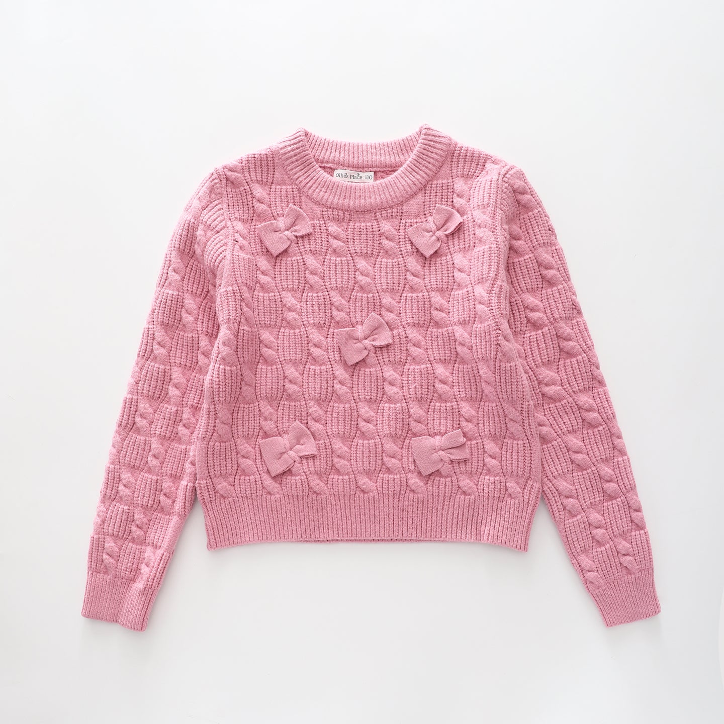 Pink Bow, Older Girls Knit Jumper