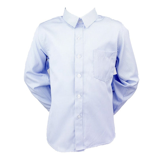 Boys' Formal Collared Shirt Blue Pinstripe 00 - 7 years