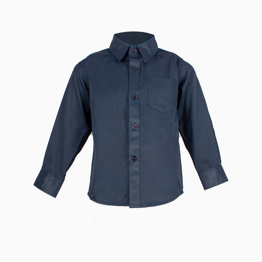 Boys' Navy Button-Up Dress Shirt 00 - 7 years