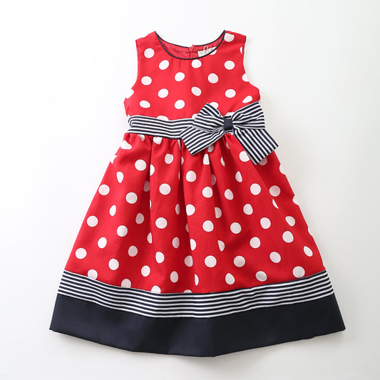 QSJG7111 Junior Girls Special Occasion Red and Navy Dress