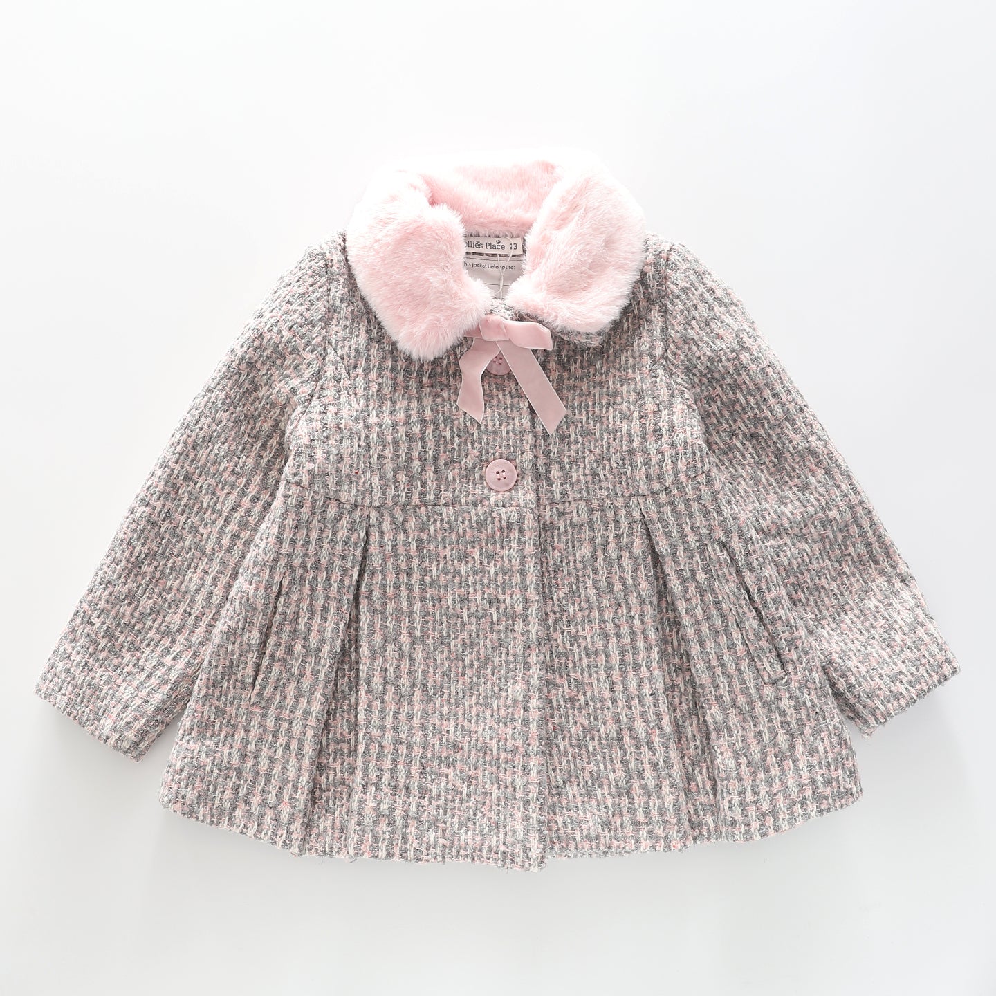 Kids Toddler Girl Blush Tweed Coat