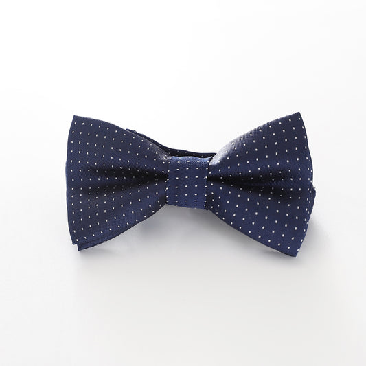 Boys' Patterned Bowtie - Navy and White Spot