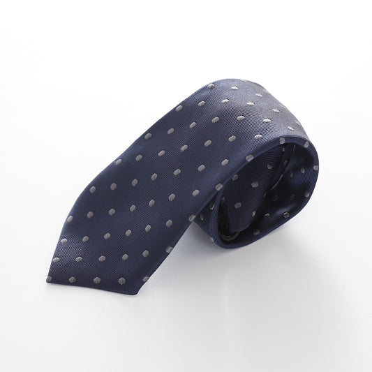 Boys' Patterned Necktie - Steel Blue and Silver